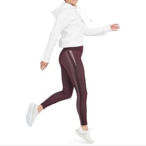 Spanx Look At Me Now Seamless Track Stripe Leggings in Jammy Plum (XS)